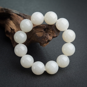 19.5mm山料和田白玉单圈手串