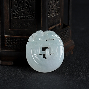 糯种翡翠貔貅吊坠