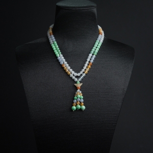 5mm糯种福禄寿翡翠项链