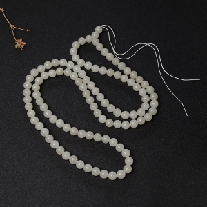 12mm山料和田白玉108佛珠