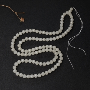 12mm山料和田白玉108佛珠