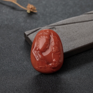 柿子红南红观音吊坠