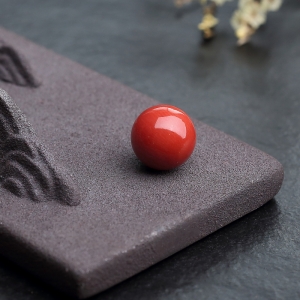 11.5mm沙丁朱红珊瑚圆珠