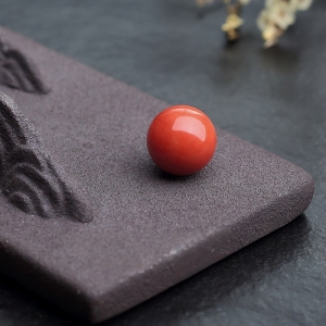 11.5mm沙丁朱红珊瑚圆珠