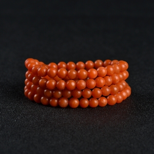 6.3mm柿子红南红108佛珠