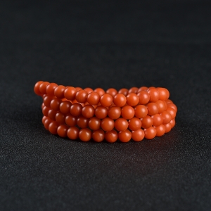 8mm柿子红南红108佛珠