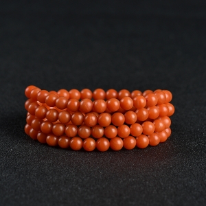 7mm柿子红南红108佛珠