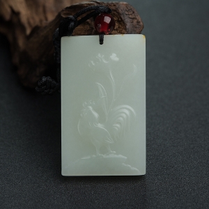 山料和田白玉鸡牌吊坠