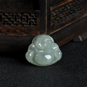 糯种翡翠弥勒佛吊坠