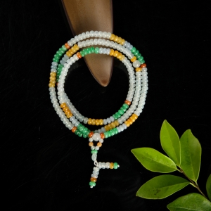 糯冰种翡翠苹果珠项链