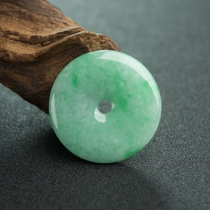 糯种飘翠平安扣吊坠