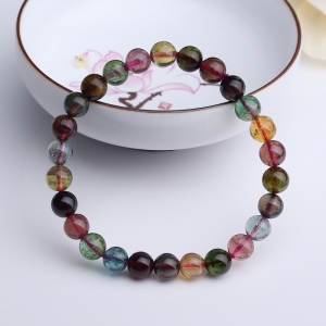 7mm彩虹碧玺单圈手串