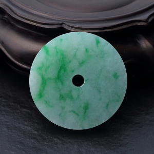 糯种飘翠翡翠平安扣吊坠