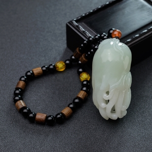 山料和田白玉佛手瓜手把件