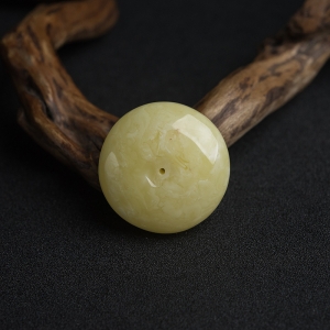 白花蜜蜡平安扣吊坠