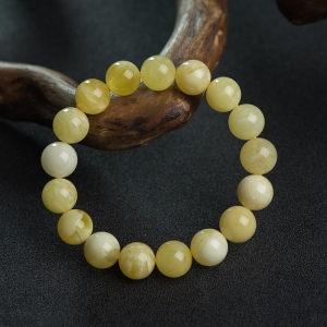 12mm白花蜜蜡单圈手串
