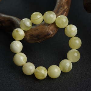 15.5mm白花蜜蜡单圈手串