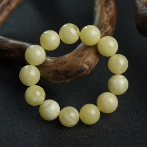 16.5mm白花蜜蜡单圈手串