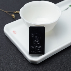 山料和田墨玉地藏王菩萨吊坠