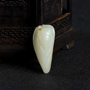 籽料和田白玉一鸣惊人吊坠