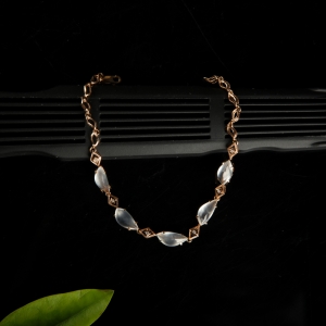 18k冰种无色翡翠手链-红掌柜