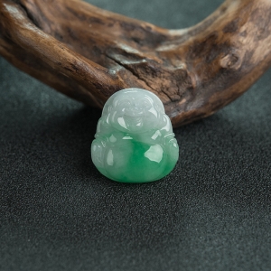 糯种飘翠翡翠佛吊坠