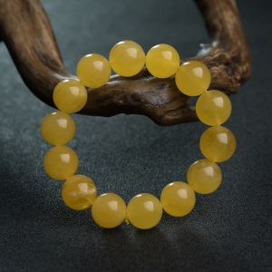 14.5mm鸡油黄蜜蜡单圈手串