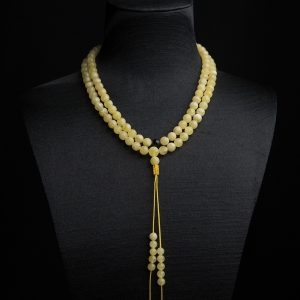 6.5mm白花蜜蜡108佛珠