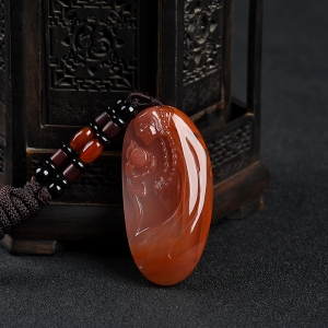 冰飘料南红花开见佛吊坠