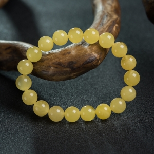 10mm鸡油黄蜜蜡单圈手串