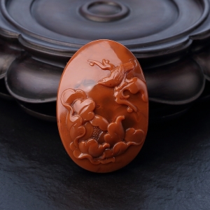 柿子红南红鸟语花香吊坠