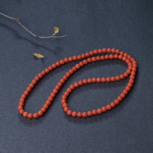 6mm樱桃红南红项链