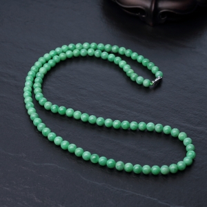 7mm糯种苹果绿翡翠项链