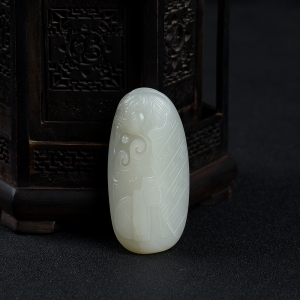 籽料和田白玉貔貅吊坠