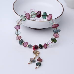 多色碧玺随形手链