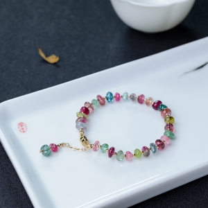 多色碧玺随形手链