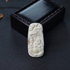 象牙白白蜜弥勒佛吊坠