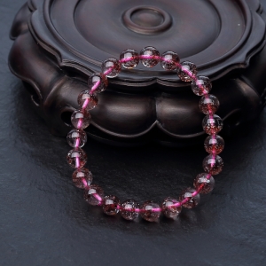 8mm金草莓晶单圈手串