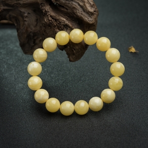 12mm鸡油黄蜜蜡单圈手串