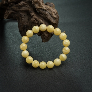12mm鸡油黄蜜蜡单圈手串