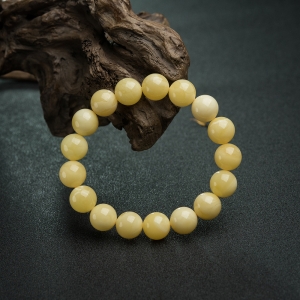 12mm鸡油黄蜜蜡单圈手串