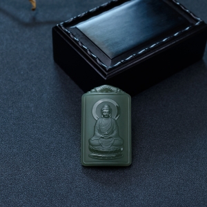 山料和田碧玉阿弥陀佛吊坠