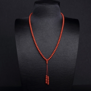 5mm沙丁朱红珊瑚108佛珠