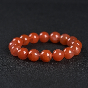 冰飘南红圆珠手串