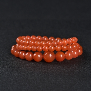 樱桃红南红项链