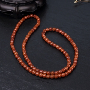 火焰纹南红米珠项链