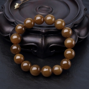 12mm山料和田糖玉单圈手串