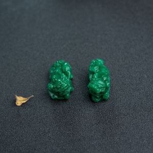 花青种翡翠貔貅吊坠（两件）