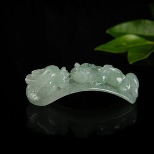 糯种飘花翡翠望子成龙吊坠