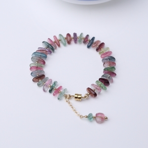 多色碧玺随形手链